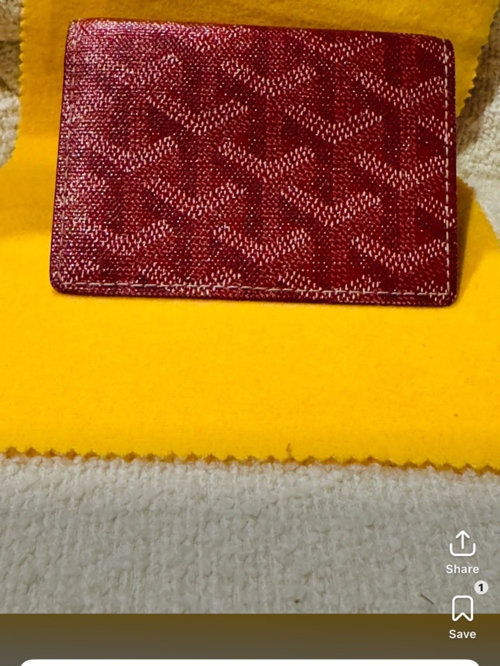 Goyard Red Textured Card Holder Wallet